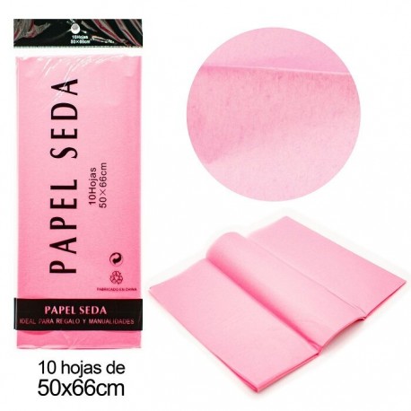Papel de seda rosa 10 hojas 50x66 cm