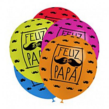 Globos Feliz dia papa 8 uds 30 cm