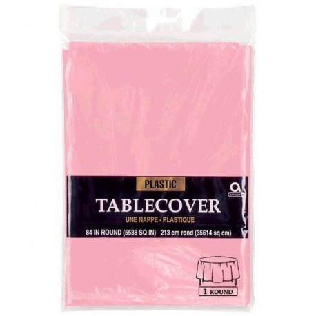 Mantel rosa claro redondo 210 cm