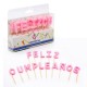 Velas Feliz cumpleanos rosa