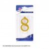 Vela numero 8 oro purpurina