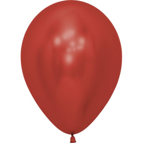 Globo reflex CRISTAL ROJO R5 125 cm crome