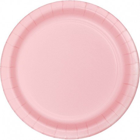 Platos carton rosa pastel 8 uds 23 cm