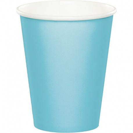 Vasos azul pastel carton 8 uds