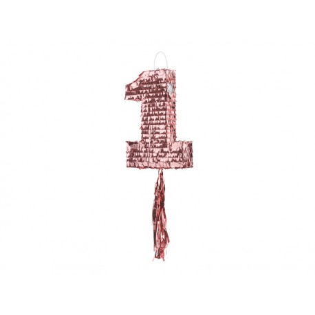 Pinata numero 1 rosa 40 cm