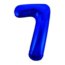 Globo numero 7 azul 86 cm foil helio o aire