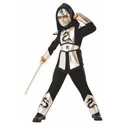 Disfraz ninja dragon plata 8 10 anos