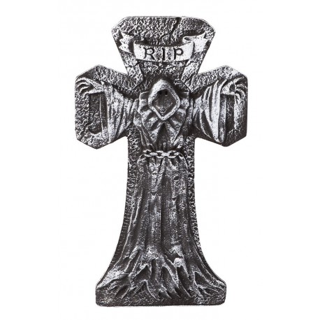 Lapida cruz Rip Tumba halloween 60X35 CM