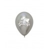 Globos Mi Bautizo plata 12 uds 30 cm