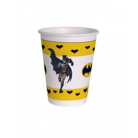 Vasos de carton Batman 12 uds compostables