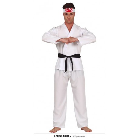 Disfraz Karateka blanco para hombre kid talla L