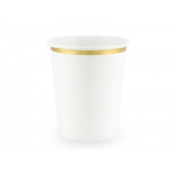 Vasos blancos oro 6 uds