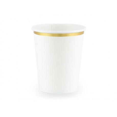 Vasos blancos oro 6 uds