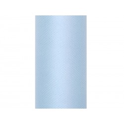 Tul azul claro rollo de 9 mt x 15 cm para decoraciones