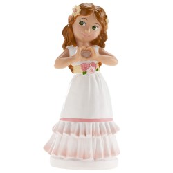 Figura niña de comunion mensaje corazon 16 cm Betty