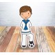 Figura niño comunion con pelota 30 cm porexspam