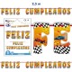 Guirnalda Feliz cumpleaños coches 2,5 m