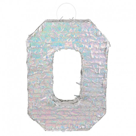 Pinata numero 0 para romper holografica 40x28x8 cm