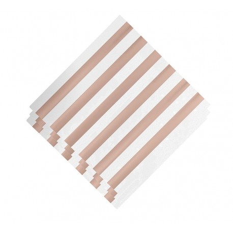 Servilletas oro rosa 12 uds 33 cm rayas