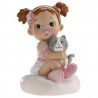 Figura bebe niña con gato bautizo