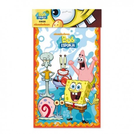 Bolsas cuches cumpleanos bob esponja unidad