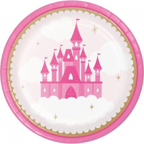 Platos castillo princesas 8 uds 23 cm