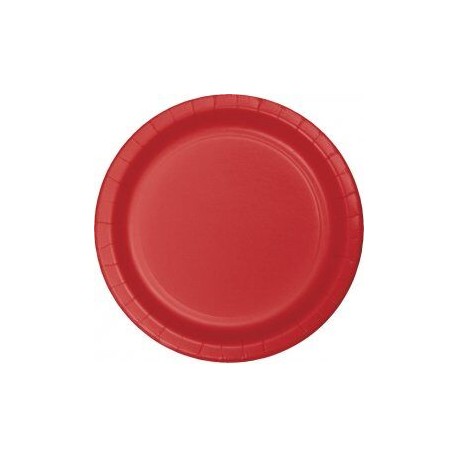 Platos rojos 8 uds de 20 cm carton