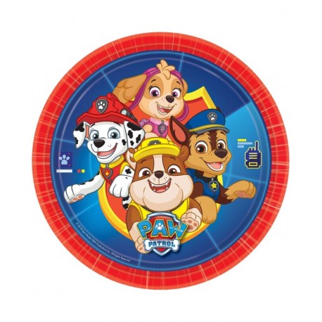 Platos Patrulla canina 8 uds de 23 cm