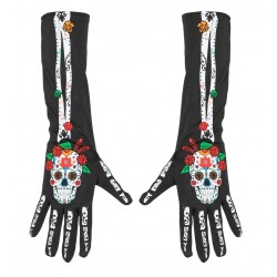 Guantes catrina dia de muertos para adulto 40 cm