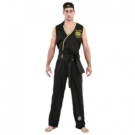 Disfraz Cobra king karateka negro talla ML adulto