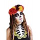 Diadema Katrina rosas colores dia de muertos