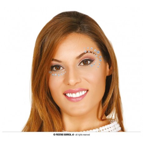 Joyas faciales redondas plata con adhesivo
