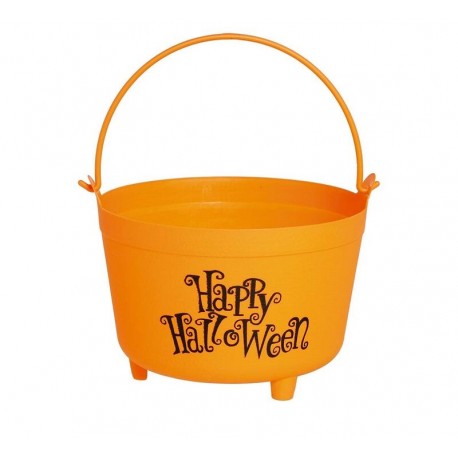 Caldero halloween naranja 30 cm
