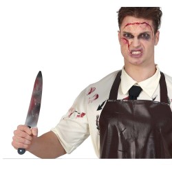 Cuchillo cocina con sangre halloween 35 cm