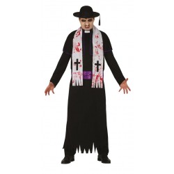 Disfraz cura padre Karras exorcista talla L 52 54