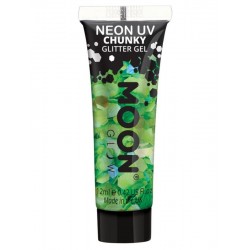 Escamas brillantes glitter con gel neon verde