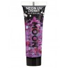 Escamas brillantes glitter con gel neon morado