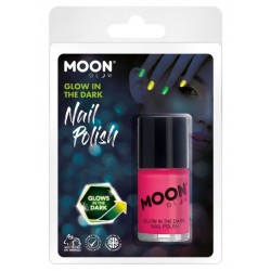 Laca de uñas rosa neon brilla en la oscuridad glow