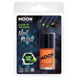 Laca de uñas narnaja neon en la oscuridad glow