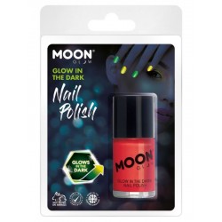Laca de uñas roja neon en la oscuridad glow