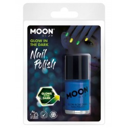 Laca de uñas azul neon en la oscuridad glow