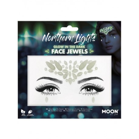 Joyas faciales adhesivas luces del norte brillan en la oscuridad Glow