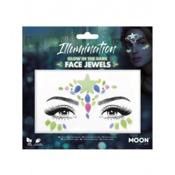 Joyas faciales adhesivas multicolor brillan en la oscuridad Glow