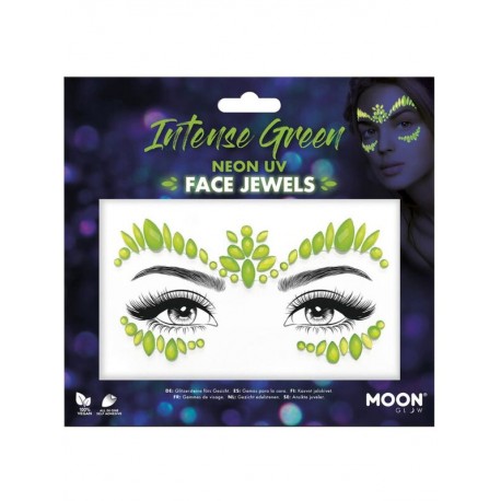 Joyas faciales adhesivas verdes brillan en la oscuridad Glow