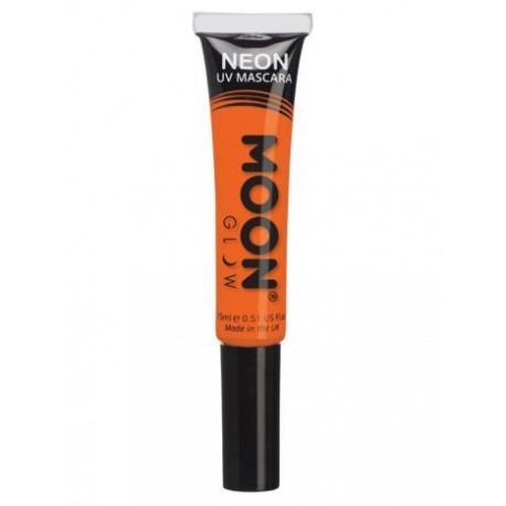 Mascara de ojos naranja UV neon