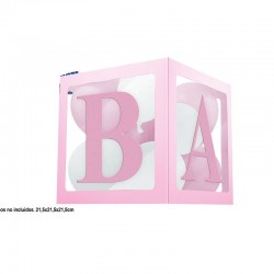 Caja rosa para meter globos 215 cm Baby