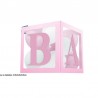 Caja rosa para meter globos 21,5 cm Baby