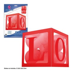 Caja roja para meter globos 215 cm Love