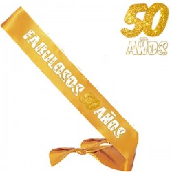 Banda Fabulosos 50 años oro purpurina