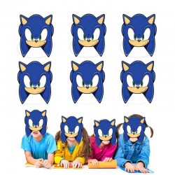 Caretas Sonic cumpleaños 6 uds mascaras carton